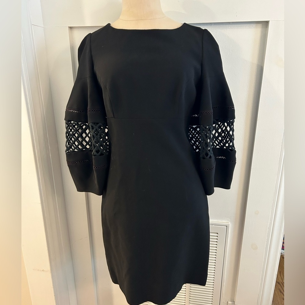 Carolina Herrera Balloon sleeve cutout little black dress